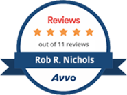 Rob R. Nichols Avvo rating badge displaying 5-star reviews out of 11, emphasizing the expertise of the bankruptcy attorney in North Hollywood, CA.